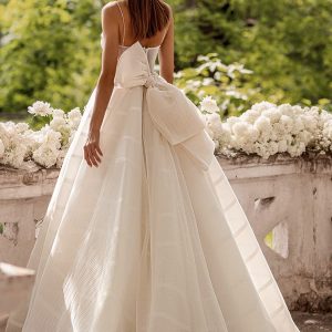 luce sposa 2022 symphony flowers bridal sleeveless straps semi scoop v neckline embellished bodice a line ball gown wedding dress chapel train (diva) bv