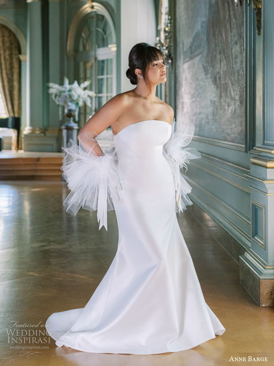 A-line Satin Backless Wedding Dress GRACE With Long Train by Ange Etoiles -   Denmark