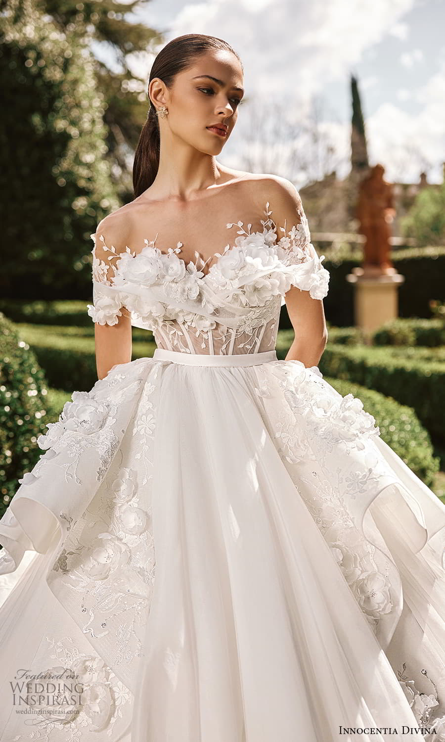Divinity Bridal INGRID Floral Lace Corset Ball Gown Wedding Dress