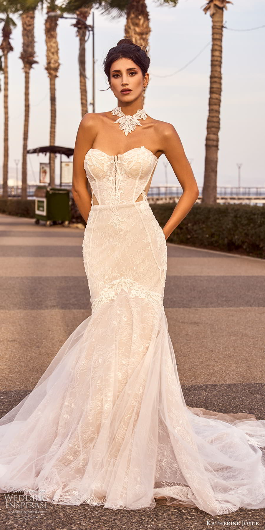 katherine joyce 2025 bridal strapless sweetheart neckline fully embellished fit flare mermaid wedding dress chapel train (5) mv