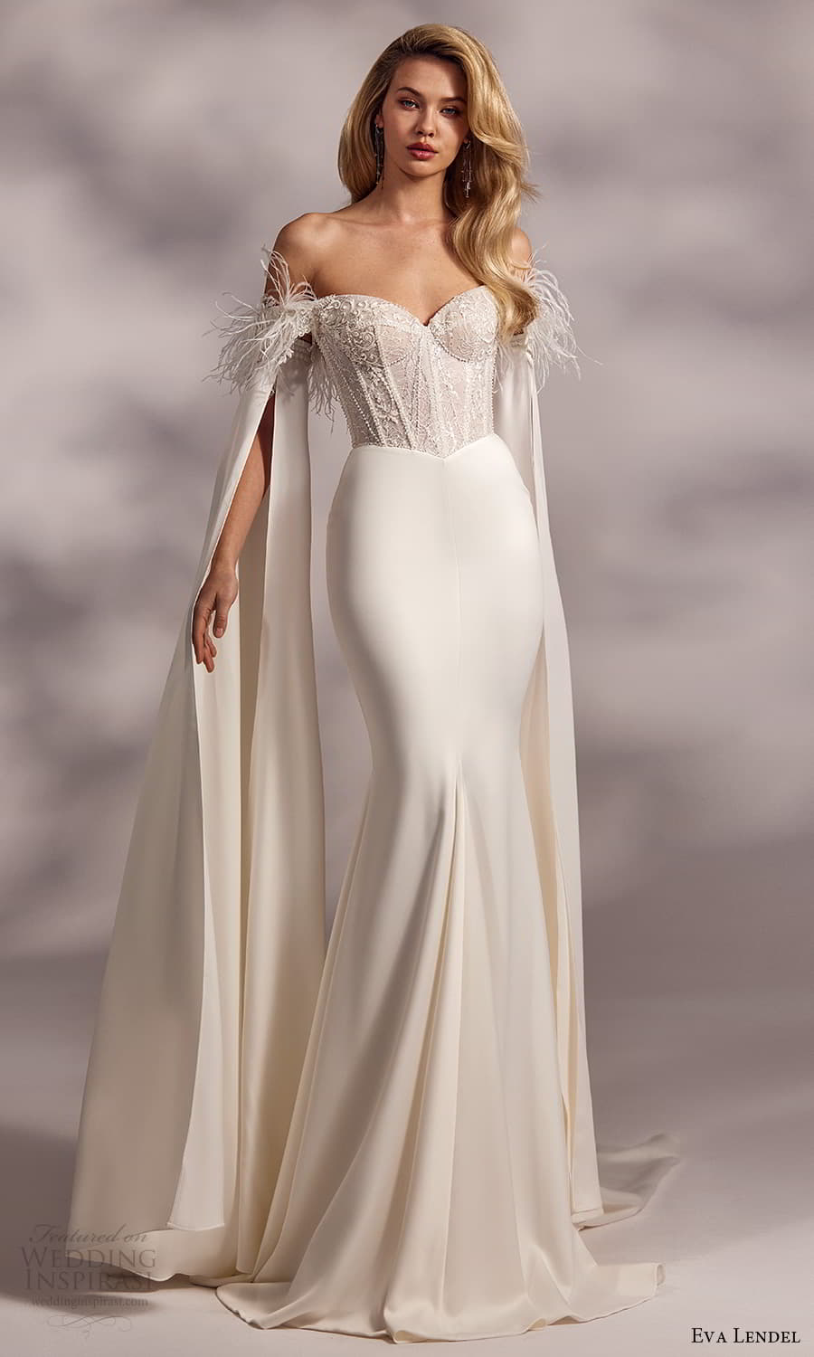 eva lendel 2025 bridal detached floor length sleeves strapless sweetheart neckline embellished bodice clean skirt fit flare sheath wedding dress chapel train (31) mv