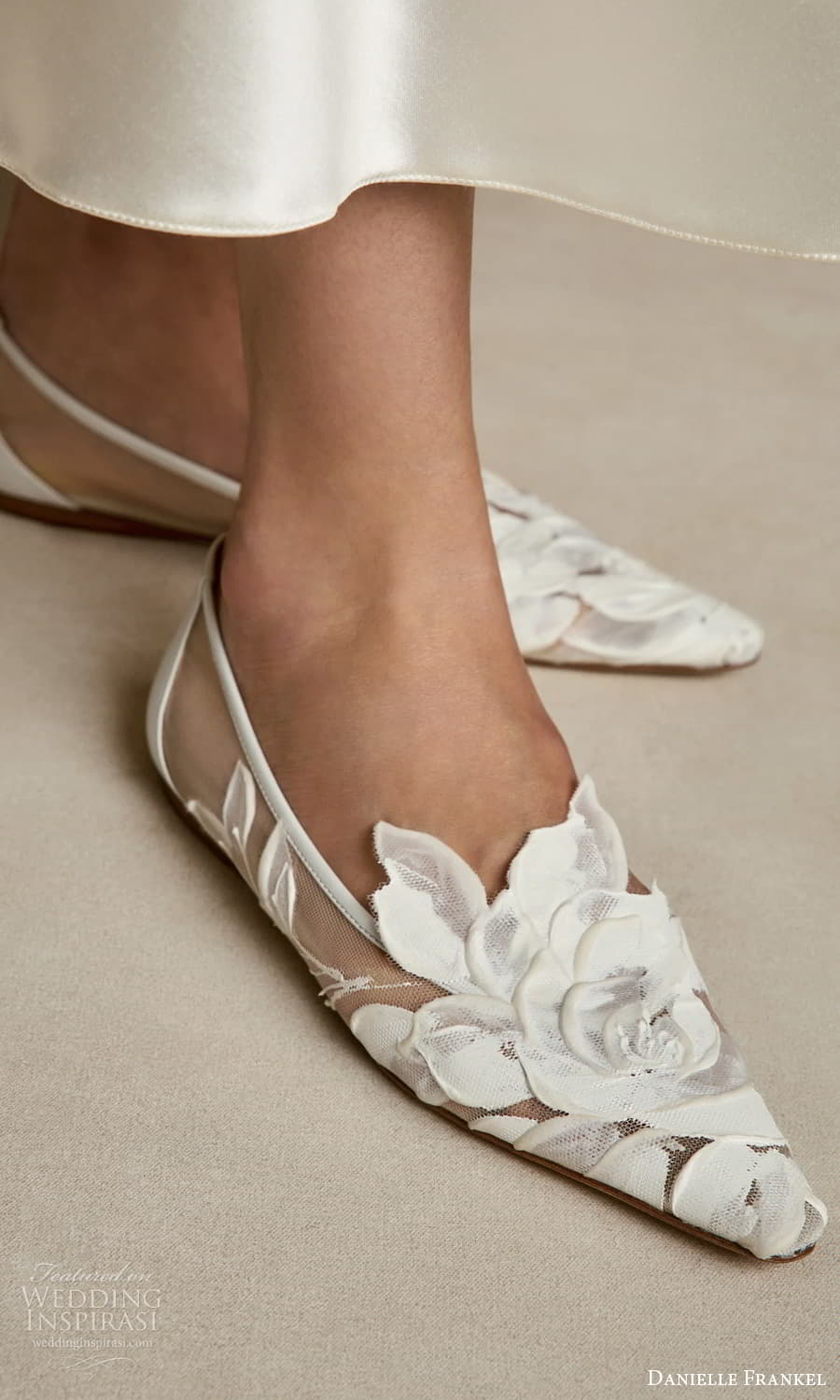 danielle frankel spring 2025 bridal footwear pointed toe shoe ballerina flat wedding shoes